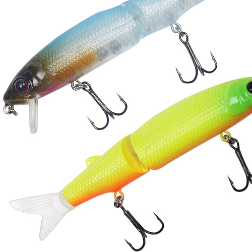 两节软尾米诺路亚饵狗鱼翘嘴浮水