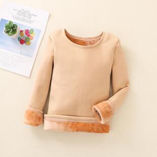 儿童舞蹈打底衣跳舞演出服肉色男女童隐形肤色加绒加厚保暖上衣冬