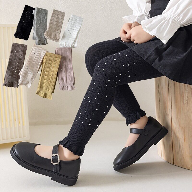 2026新款儿童打底裤春夏外穿满天星闪钻百搭女童九分裤袜女孩长裤