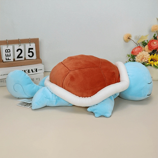 可爱爬睡杰尼龟抱枕办公椅子超柔靠垫儿童公仔礼物玩具