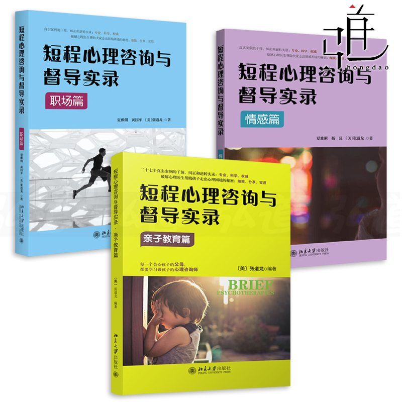 3册短程心理咨询与督导实录情感篇+职场篇+亲子教育篇张道龙等北京大学出版社心理咨询师心理学书籍案例理解DSM-5精神障碍