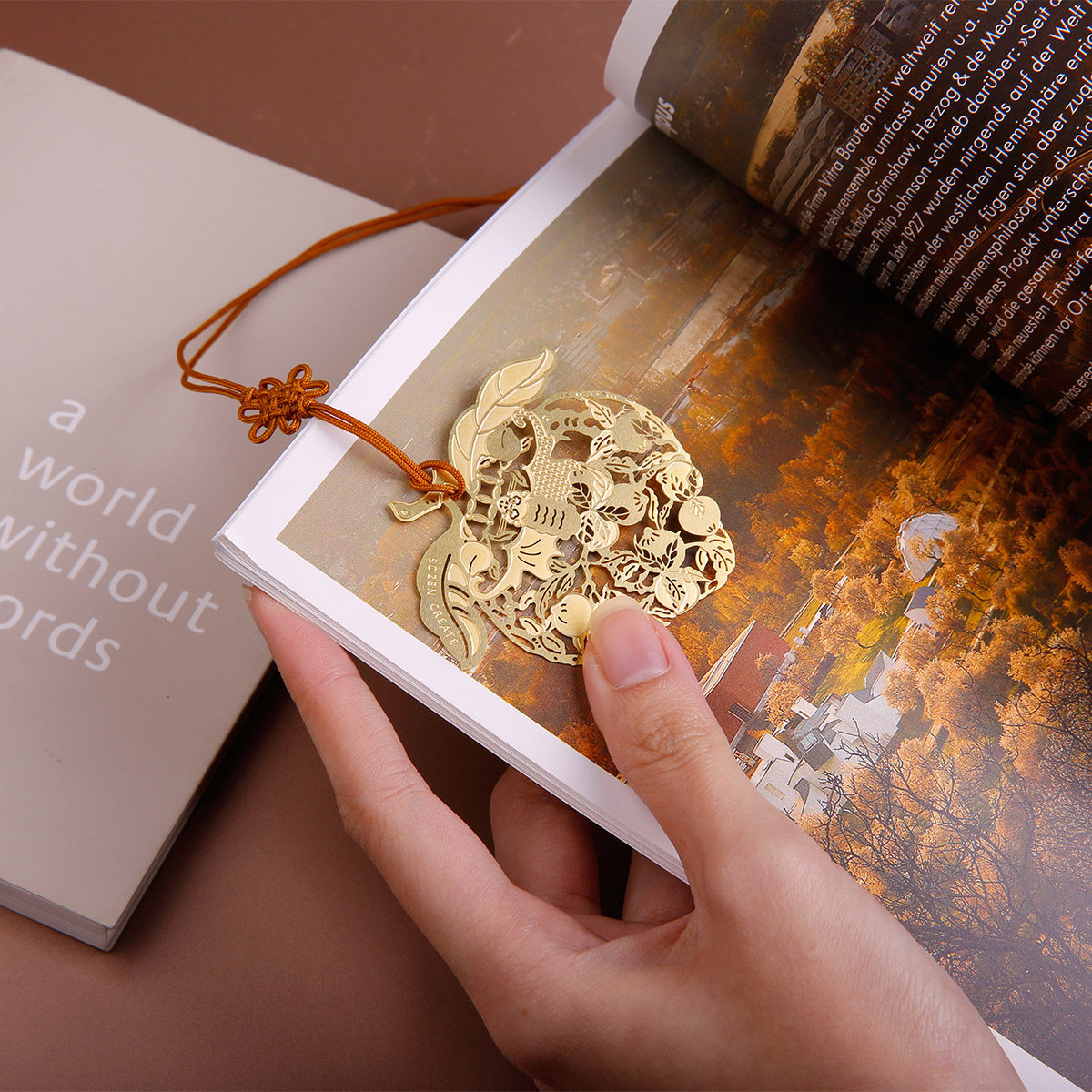 镂空黄铜书签 文化周边 父母爷爷奶奶生日祝寿贺礼 重阳节日特色风格