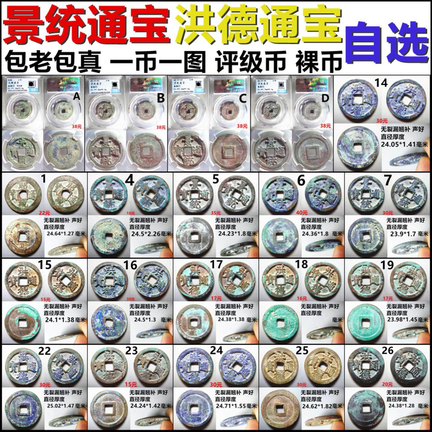 景统通宝 洪德通宝 昭通通宝 一币一图 自选 包老包真安南铜钱