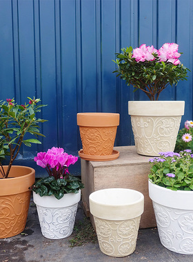 笨笨园艺店 红陶藤蔓花盆器 欧式复古做旧大中号透气性好庭院花园