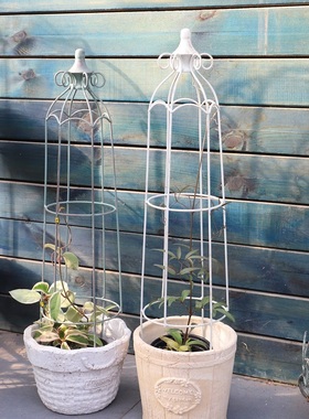 铁艺迷你爬藤架小型鸟笼爬藤花架户外花园复古做旧阳台桌面攀爬架