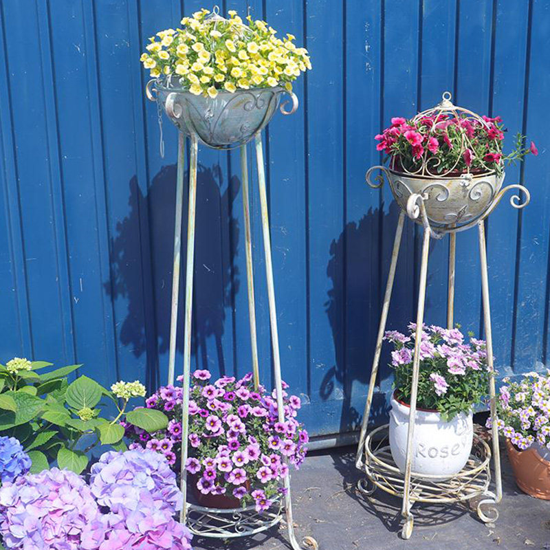 铁艺复古做旧圆球高低架抬高花架花园绿植花卉折叠双层垂吊球花篮,鲜花速递/花卉仿真/绿植园艺,花架,淘宝优惠券,粉丝福利购,淘宝优惠卷