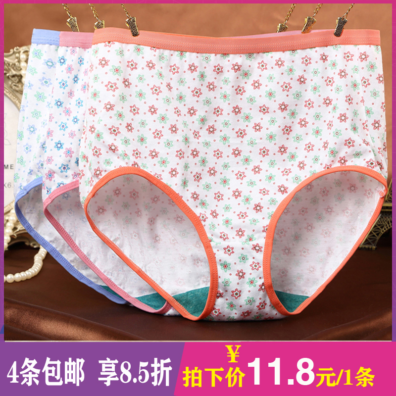 ab女士高腰中老年抗菌全棉三角裤
