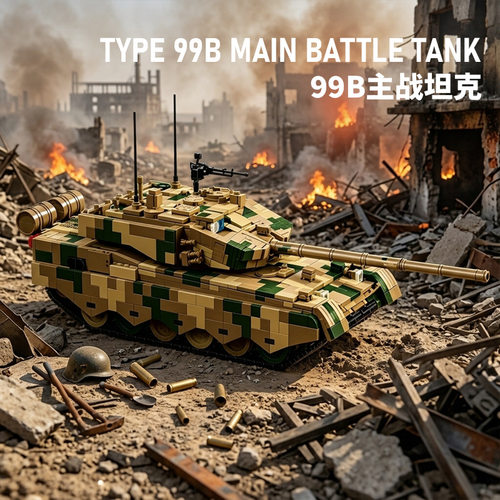 12GO97032中国99B主战坦克高难度现代军事模型拼组装积木儿童玩具