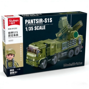 正品小鲁班积木BTR轮式步兵战车军事迷模型拼装摆件男孩儿童益智