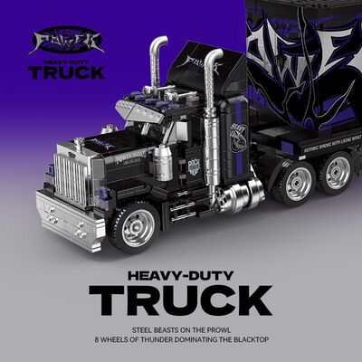 品铂复古美式大拖头重型货车8829拼装积木车模型摆件益智积木玩具