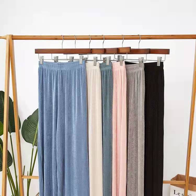 Floor Pants New Korean high waist loose thin fit comfortable ice silk wide leg pants