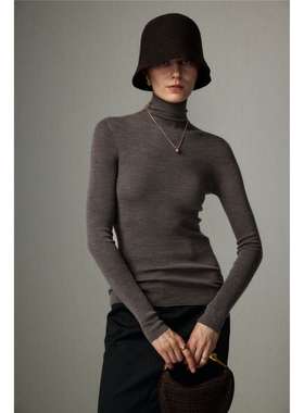 SOUL JUC黄金羊毛系列80支3股亲肤软糯高领18针无缝羊毛衫打底衫