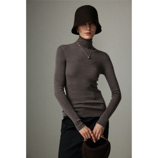 SOUL JUC黄金羊毛系列80支3股亲肤软糯高领18针无缝羊毛衫打底衫