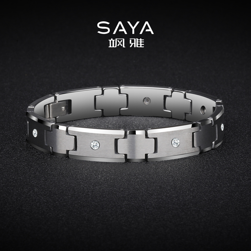 saya钨金手链男日韩简约大方气质