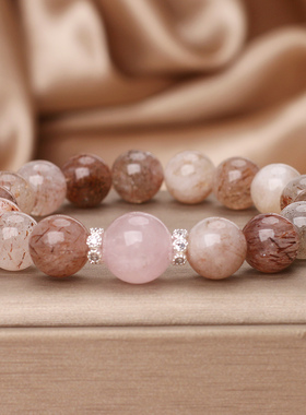 天然黑金超七水晶手链女手环