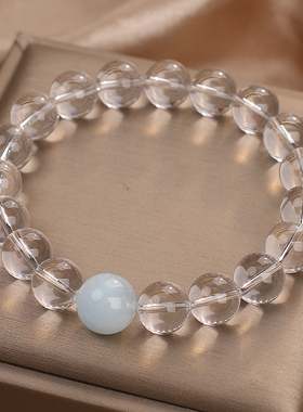 天然白水晶手链女款轻奢小众