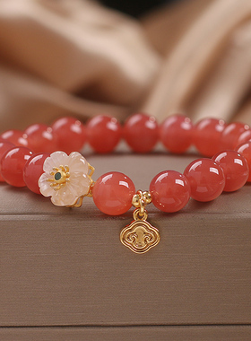 女盐源玛瑙小众设计花朵