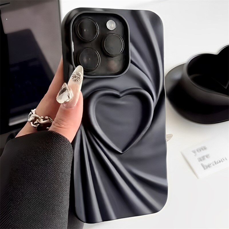 适用皱褶简约爱心iphone15promax苹果14手机壳11立体13小众保护11高性价比高么？