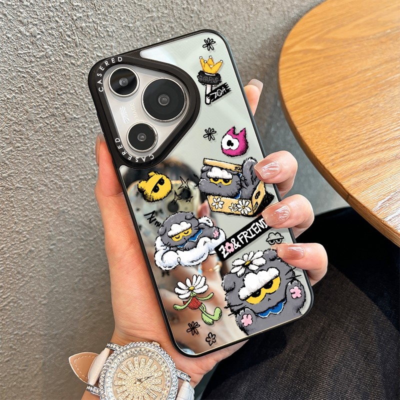 适用华为Pura80pro+镜头大孔保户包潮牌镜面猫咪70ultra高级感p60 - 实物图