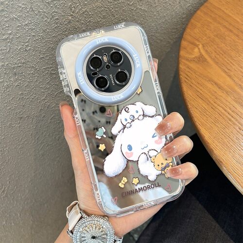 适用华为Mate70Pro保户包镜面可爱狗mate60Pro补妆镜高级感网红潮