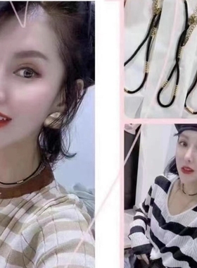 INS网红日韩钛钢珠珠黑色锁骨颈链转运珠钢球流苏吊坠项链女时尚