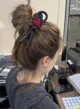 简约蝴蝶结头饰可爱红色爱心头绳ins发圈皮筋扎头发新款马尾发