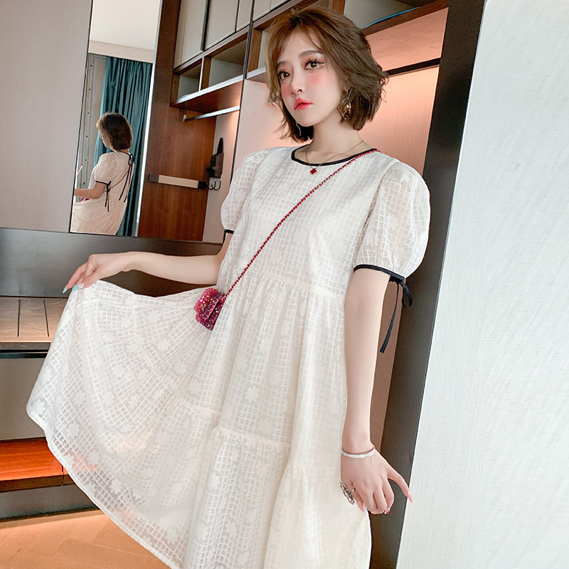 miuco娃娃裙格纹纱蝴蝶结公主裙连衣裙女装夏季款【现货】