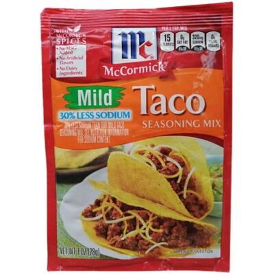 味好美玉米壳饼调味粉(少钠,微辣) Mild Taco Seasoning Mix美国
