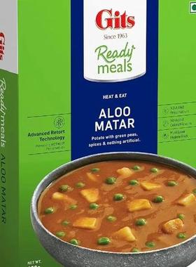 印度进口Gits Aloo Matar 300g 加热即食土豆青豆速食包
