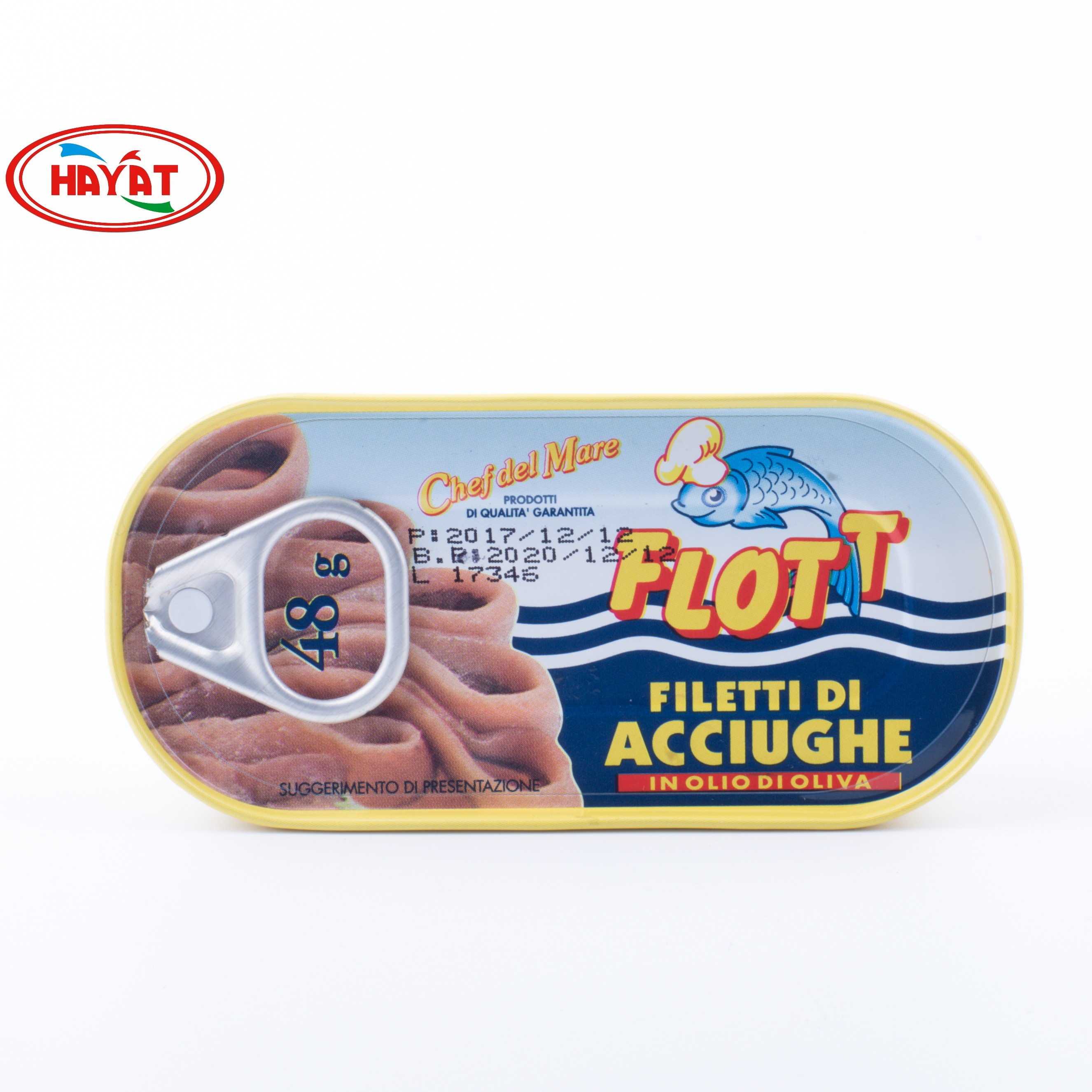 意大利FLOTT海欧牌油浸鳀鱼条罐头银鱼柳FILLETS OF ANCHOVIES48g