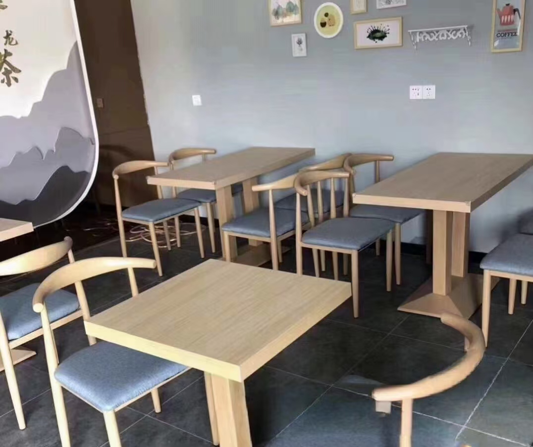 桌子餐饮商用奶茶汉堡店桌椅套装快餐店洽谈出租房家用小户型饭桌