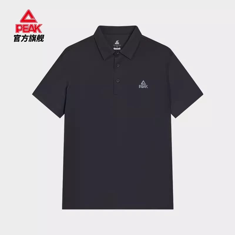 匹克冰巢翻领短t恤男2024夏宽松透气休闲运动纯色短袖f6242037