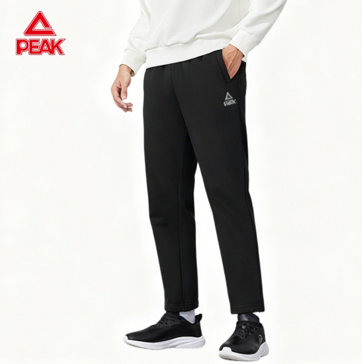 匹克针织抓毛长裤冬加绒加厚保暖通勤运动裤哈伦裤