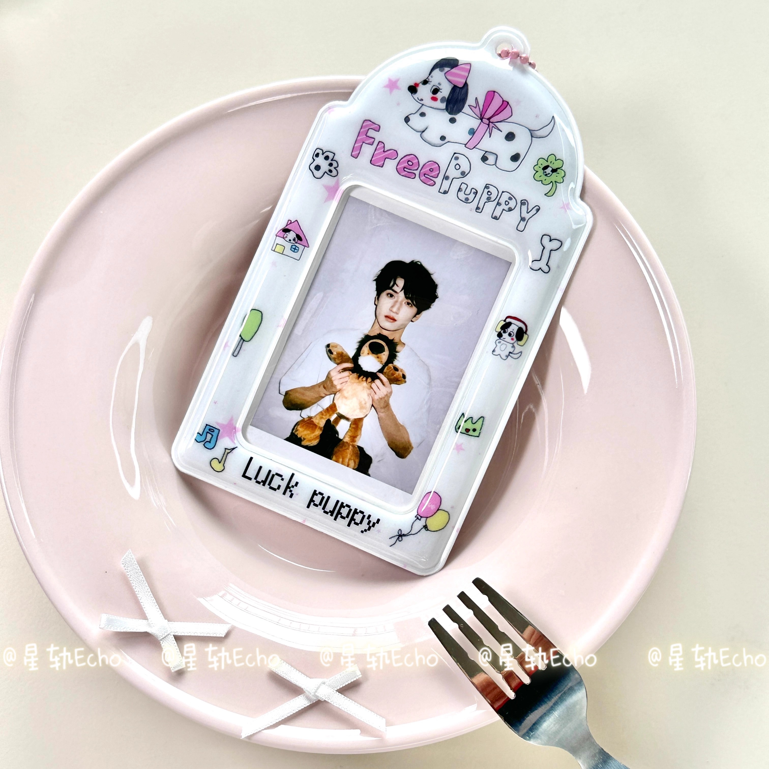 腊肠小狗白色爱豆小卡卡套