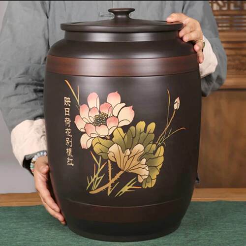 壶小白云南大号茶水缸彩填紫陶