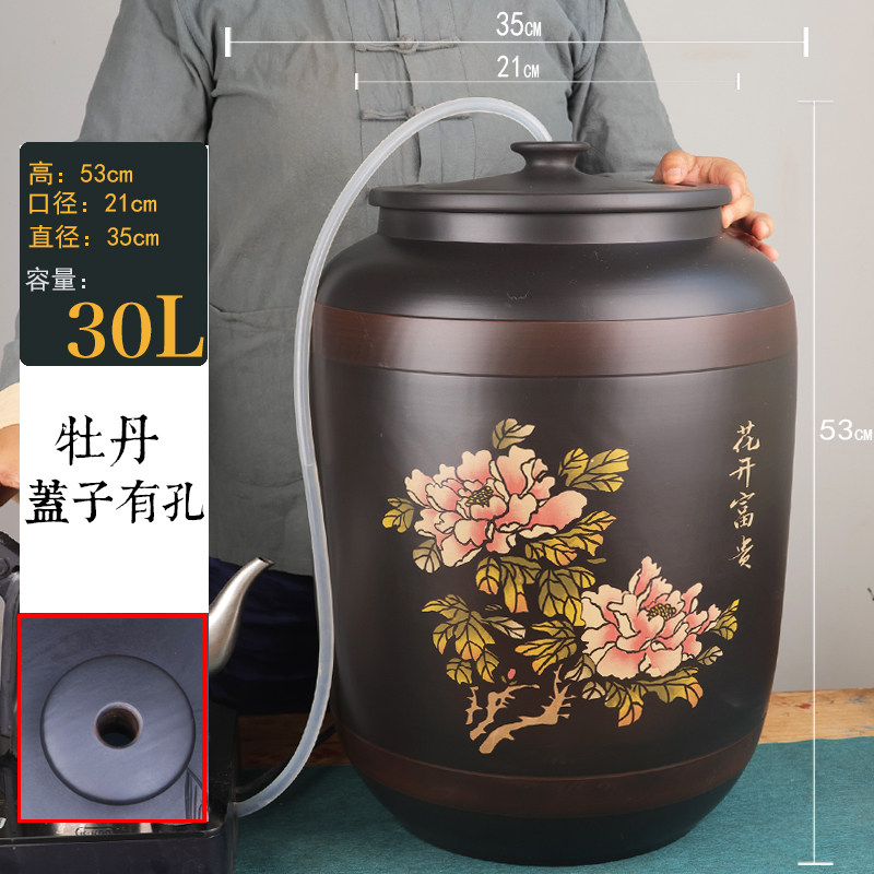 建水紫陶老式陶瓷大水缸家用茶道储水用抽水缸水桶净水桶茶台泡茶