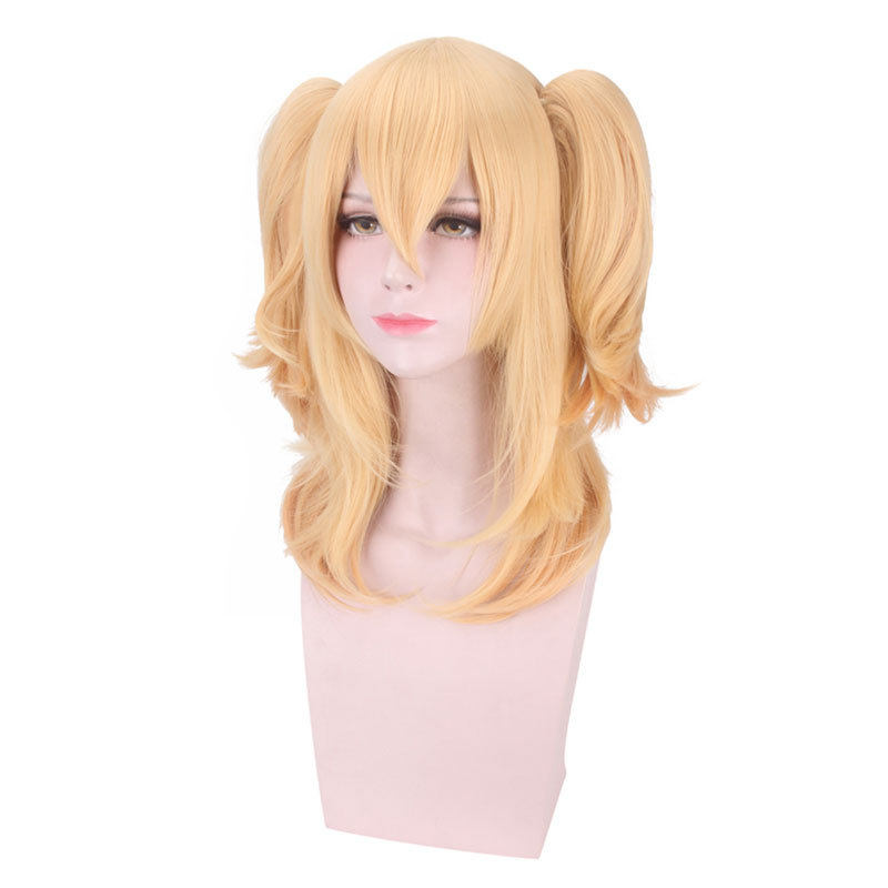 柑橘味香气citrus蓝原柚子 金色金黄色短发双马尾假毛cosplay假发