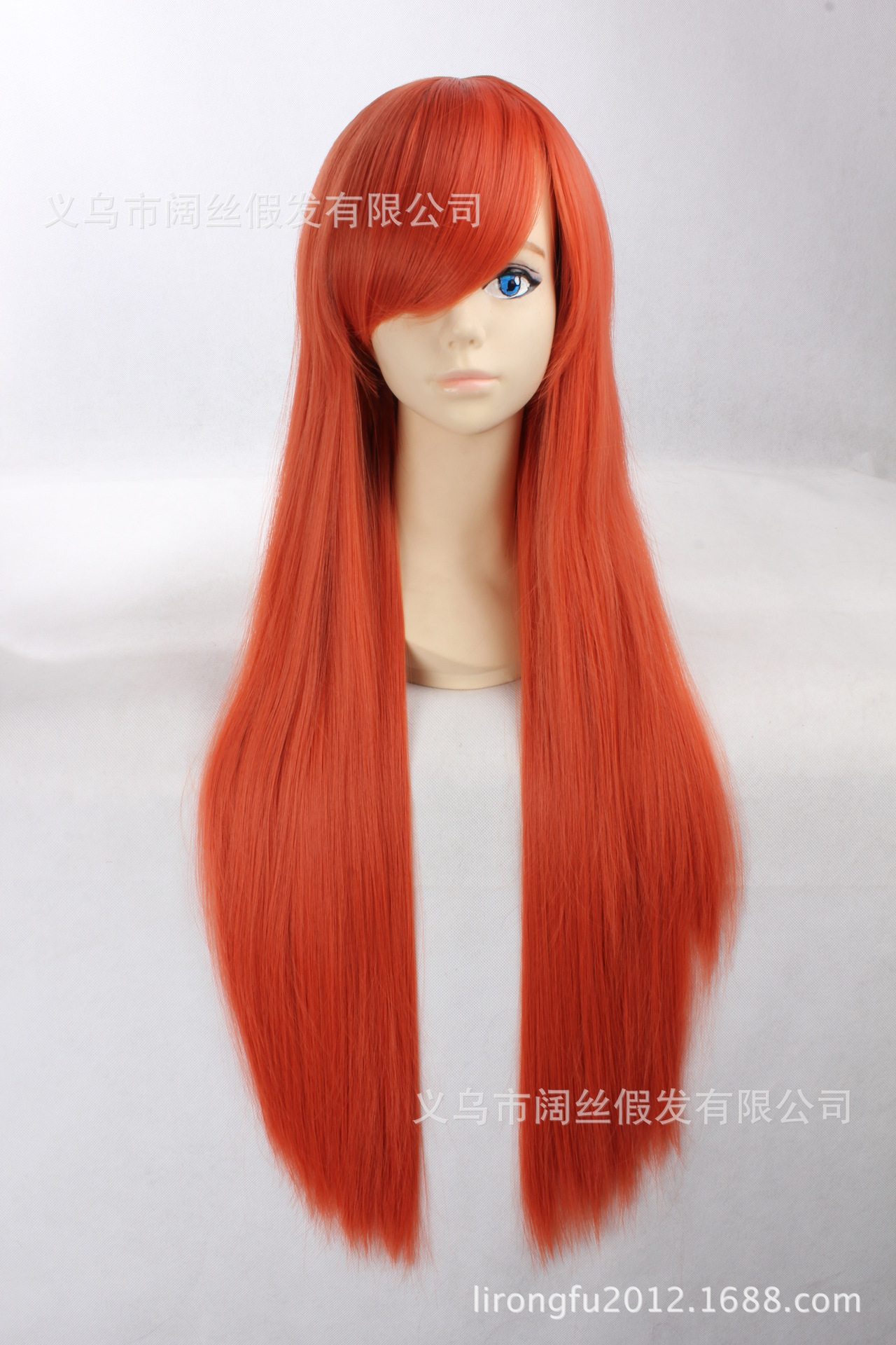 假发cosplay假毛 银魂剧场版完结篇-神乐 橘红色 桔色长发 长直发