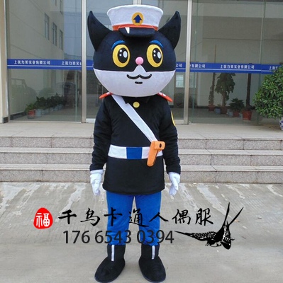 黑猫警长卡通头套表演玩偶服现货