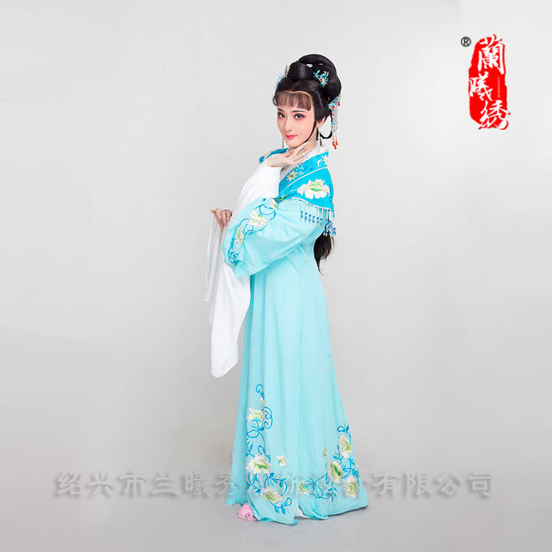 真丝花旦服装女装戏服古装改良汉服戏曲舞台演出越剧黄梅戏