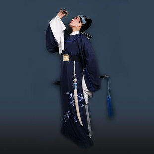 舞台服装陆游与唐婉服装手工盘金定制国风表演服饰