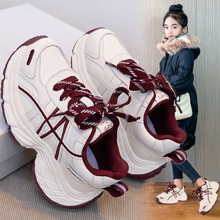 儿童鞋子2025秋冬新款运动鞋中大童软底增高老爹鞋增高休闲女童鞋