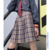 Autumn Show thin Be world-weary skirt student ins Ultra-fire skirt lattice Paige Pleated skirt a word Short skirt