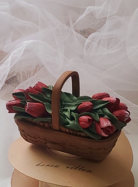 芷馥原创独家立体手提郁金香花篮家居香薰摆件高级礼品