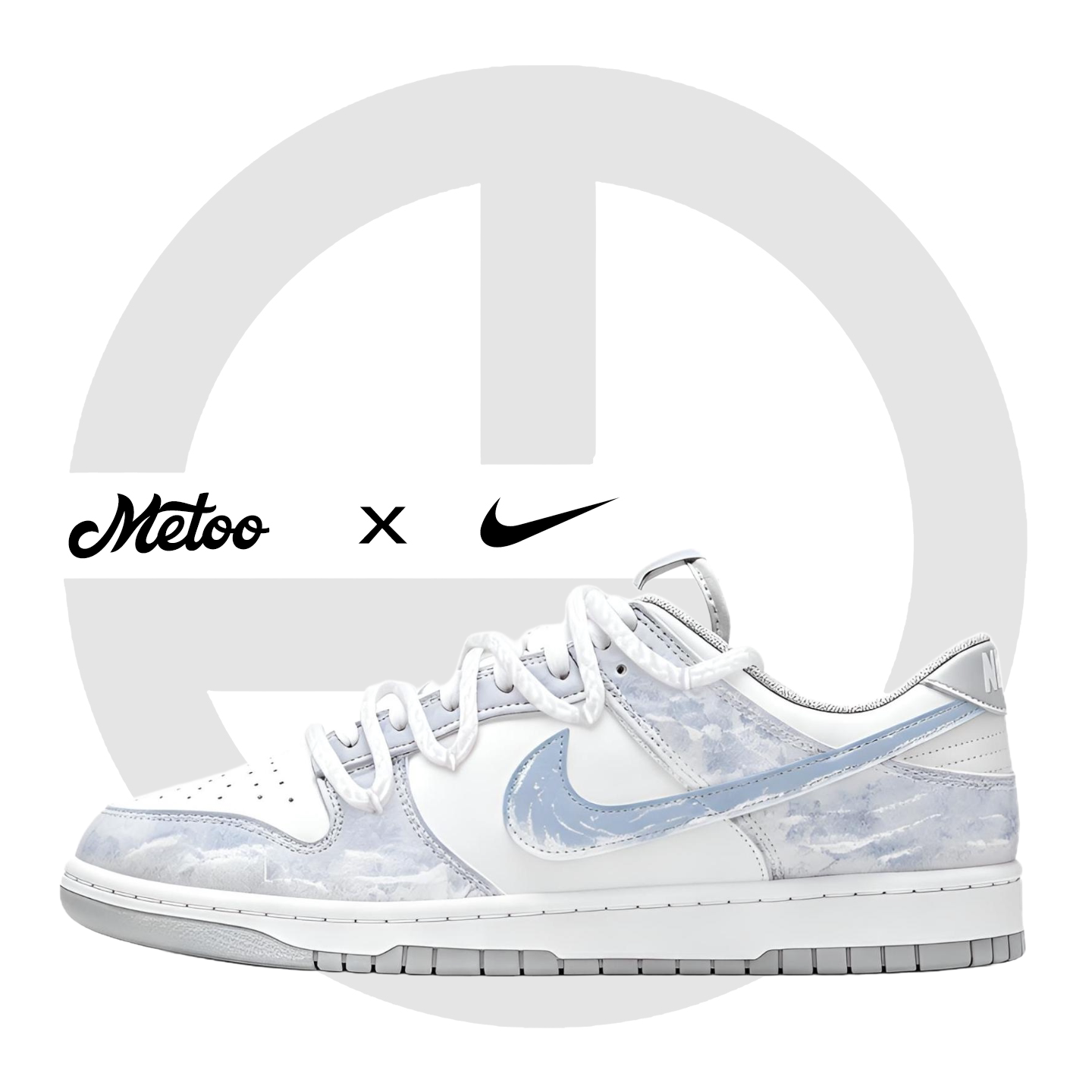 迷途定制球鞋 Nike Dunk Low 白蓝云雾青春学院风情侣低帮板鞋