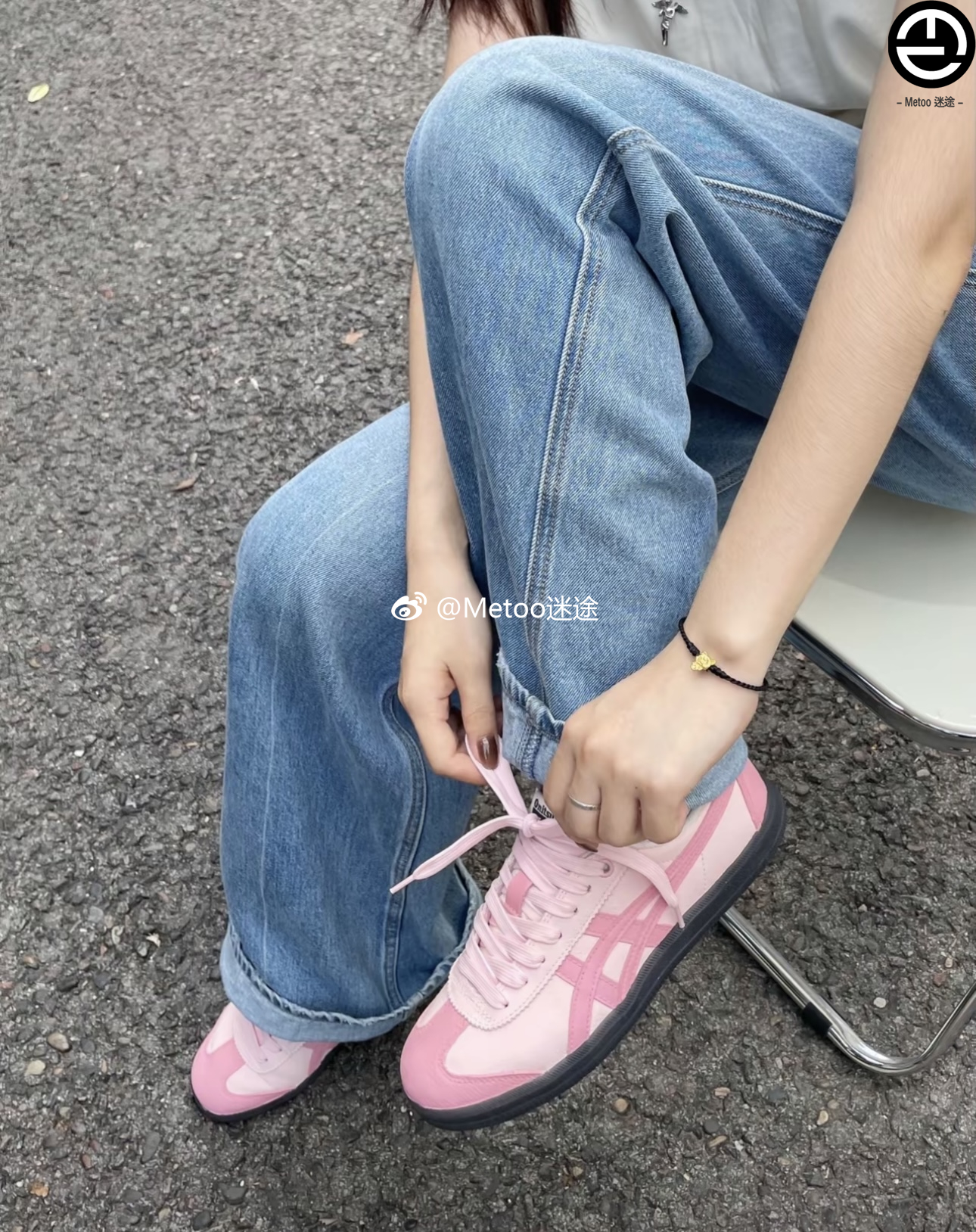 球鞋定制 Onitsuka Tiger/鬼冢虎 Tokuten男女款舒适百搭粉色板鞋