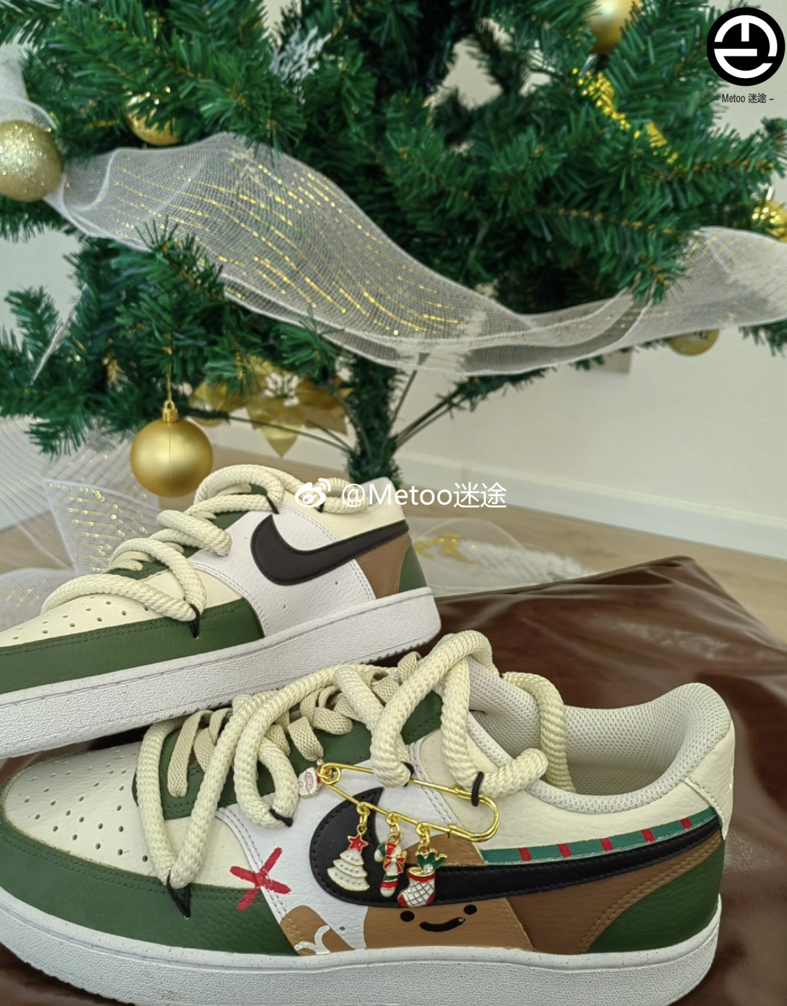 定制球鞋 Nike Court Vision 1 Low 圣诞颂歌 抽象艺术 嘻哈 板鞋