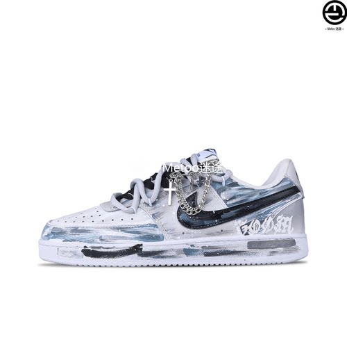 正品定制球鞋 Nike Court Vision 哥特纪元做旧涂鸦美式解构板鞋