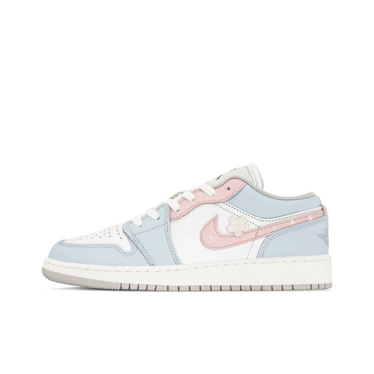 迷途定制球鞋 Air Jordan 1 Low 樱花季白粉减龄甜酷少女AJ篮球鞋