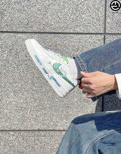 耐克球鞋定制Nike Air Force 1梵高盛开的杏花麦田与柏树空军一号